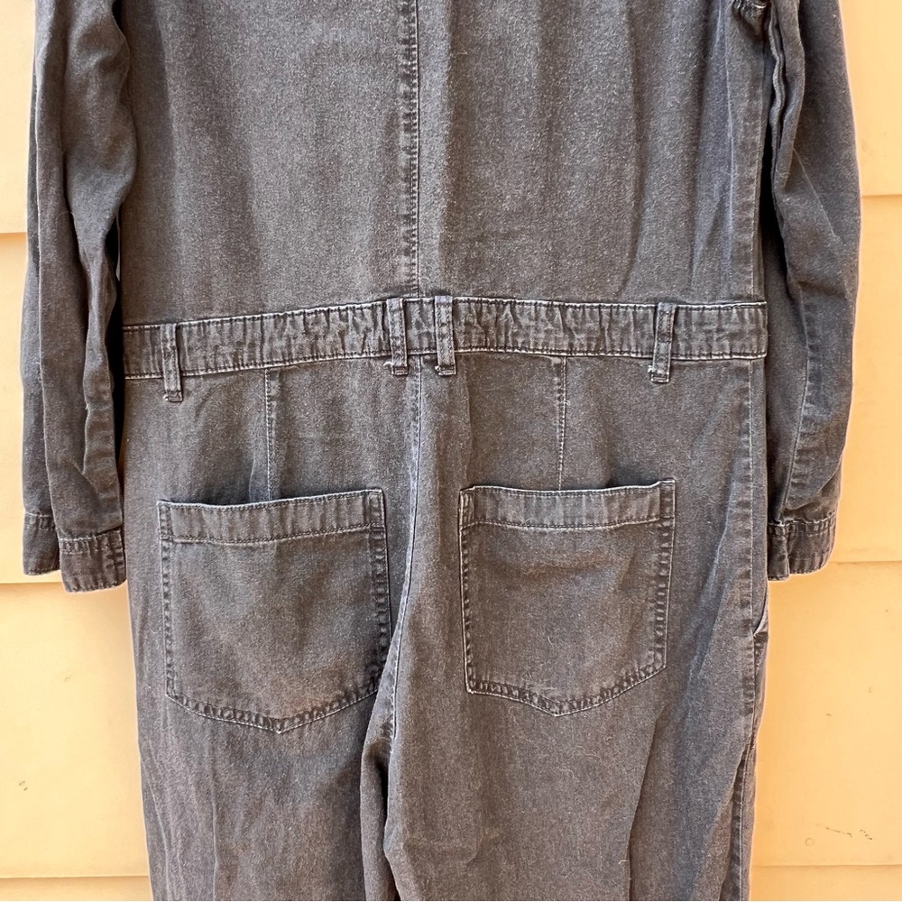 &Denim black denim baggy wide leg jumpsuit - Picture 8 of 8